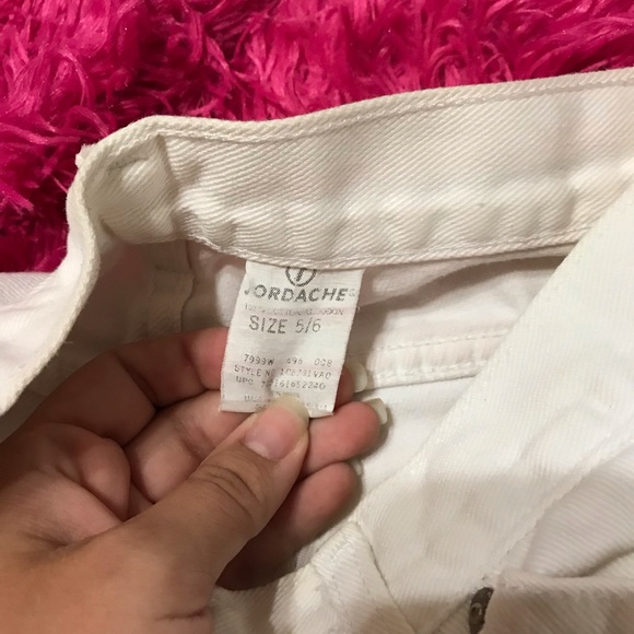 High Waisted Button Up White Vintage Jean Shorts - Picture 6 of 8